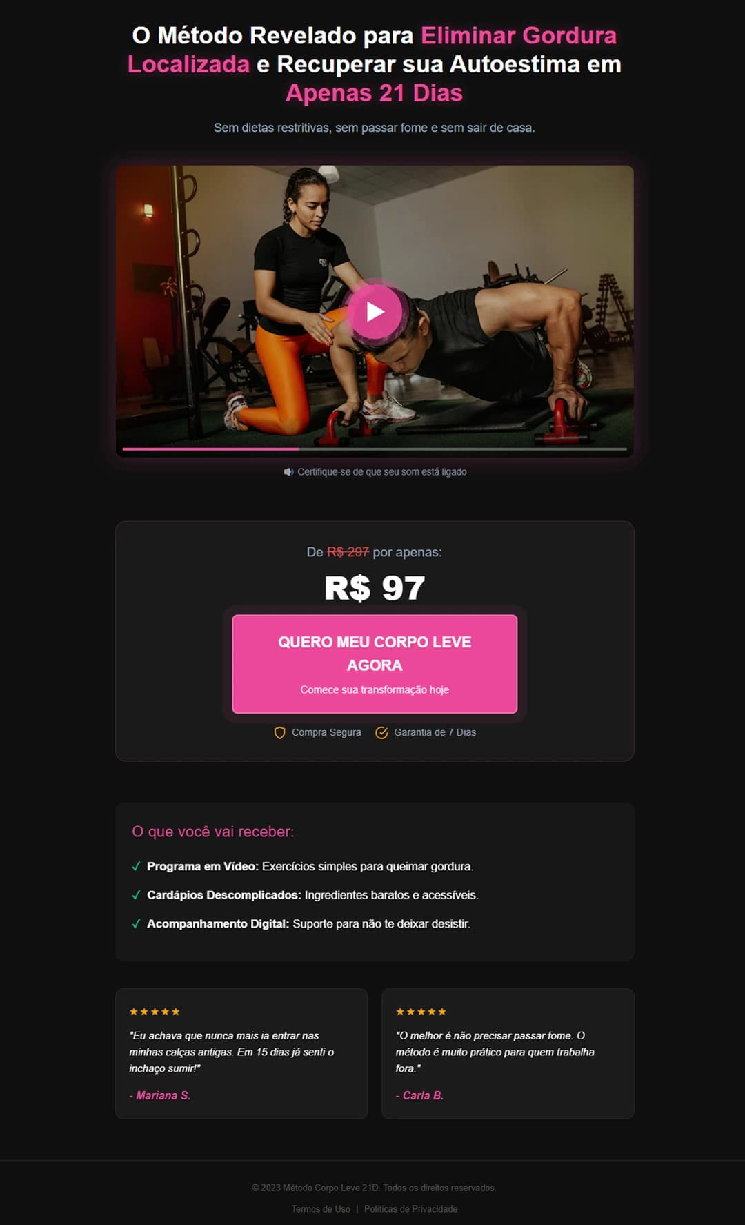 Site para Academia